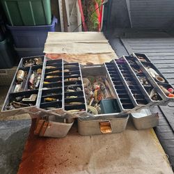 Old Metal Tackle Box Full Lures