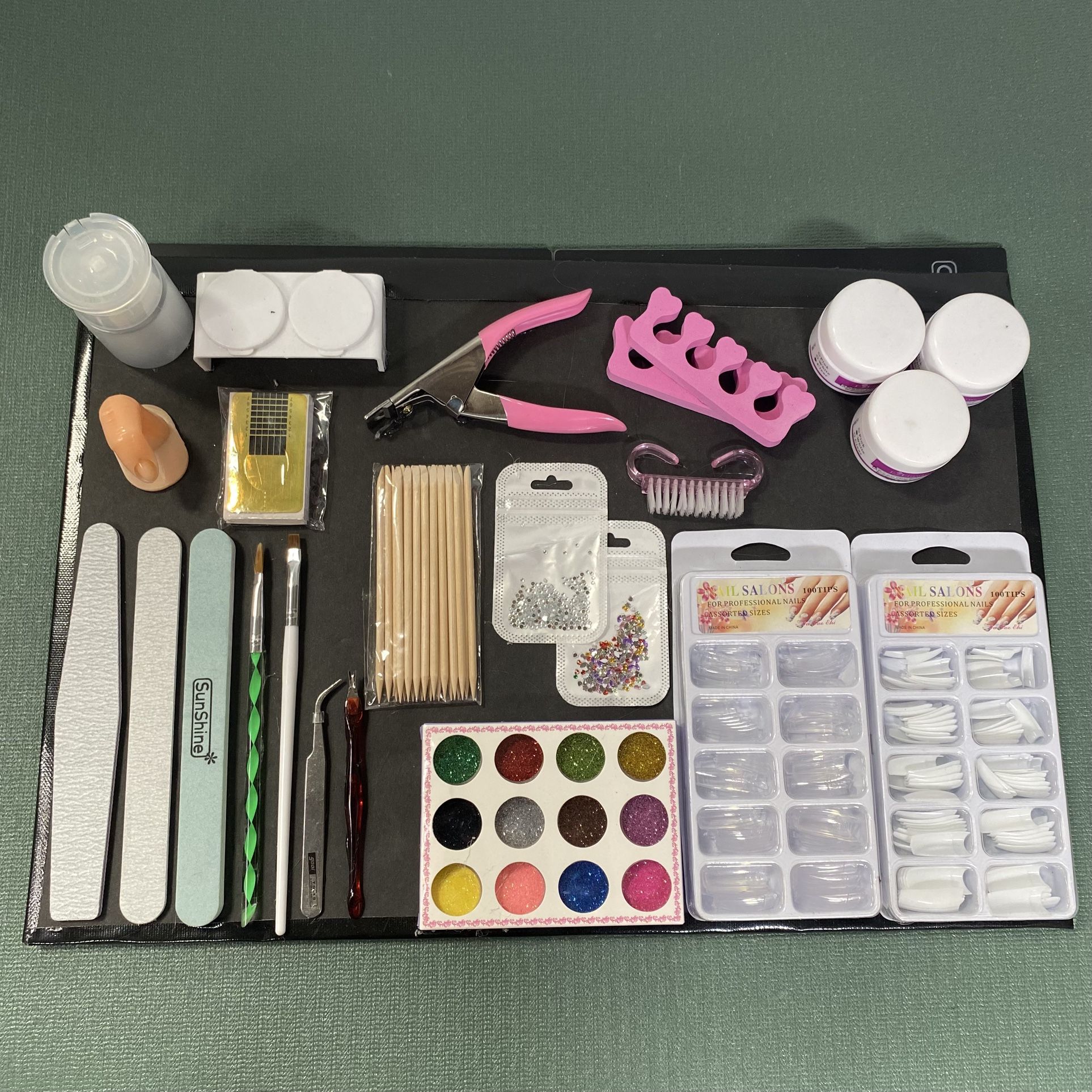 Acrylic Nail Set. Manicure Set 34 Piece