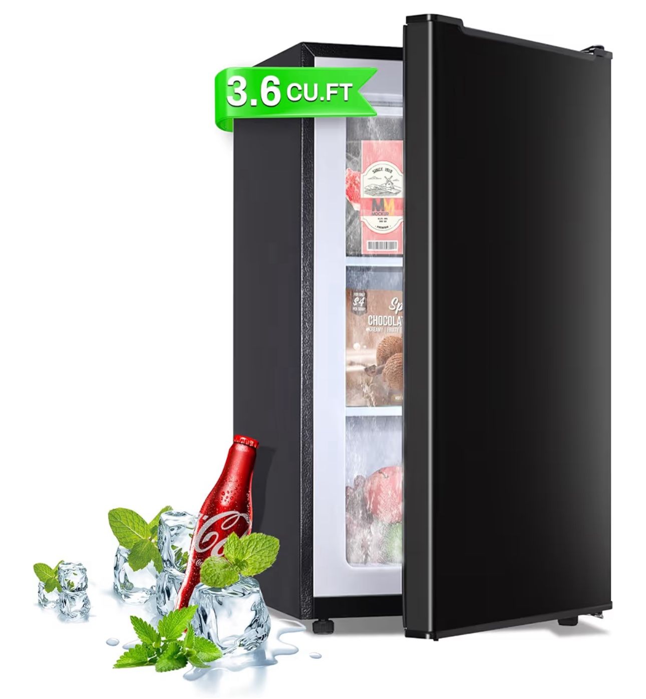 Maine Mini Upright freezer, 3.6 Cubic Feet, Single Door Compact Freezer