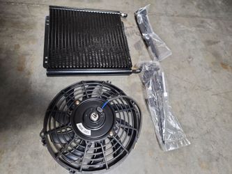 Universal Oil Cooler Kit with Electric Fan