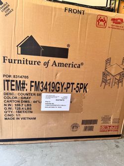 Furniture of America Lubbock 5 Pc. Counter Ht. Table Set