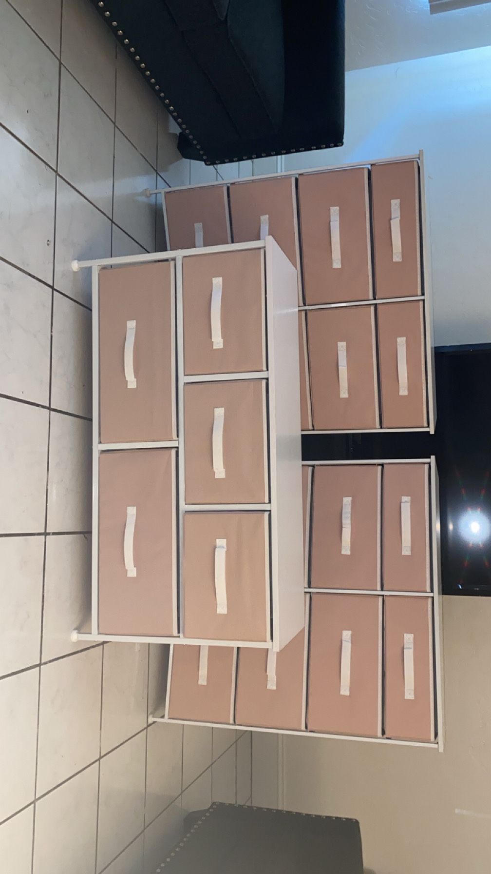 Pink And White Three-Piece Furniture Set
