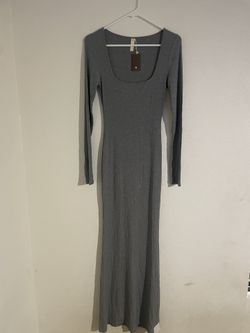 Inlyric Gray Long Sleeve Maxi Dress