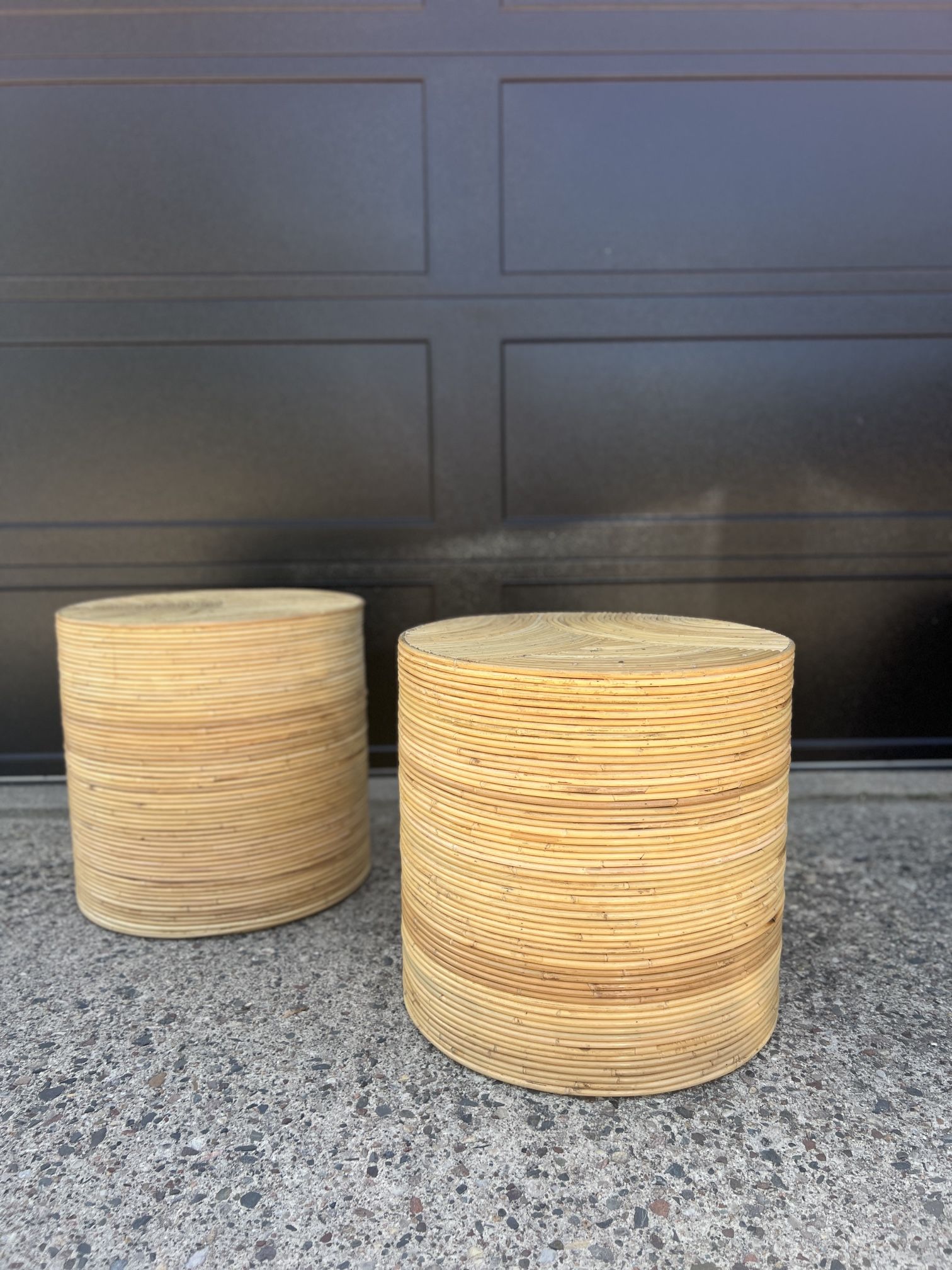 Pair of Rattan Side Tables