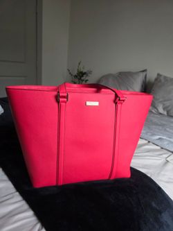 Kate Spade Red Saffiano Leather Tote Bag