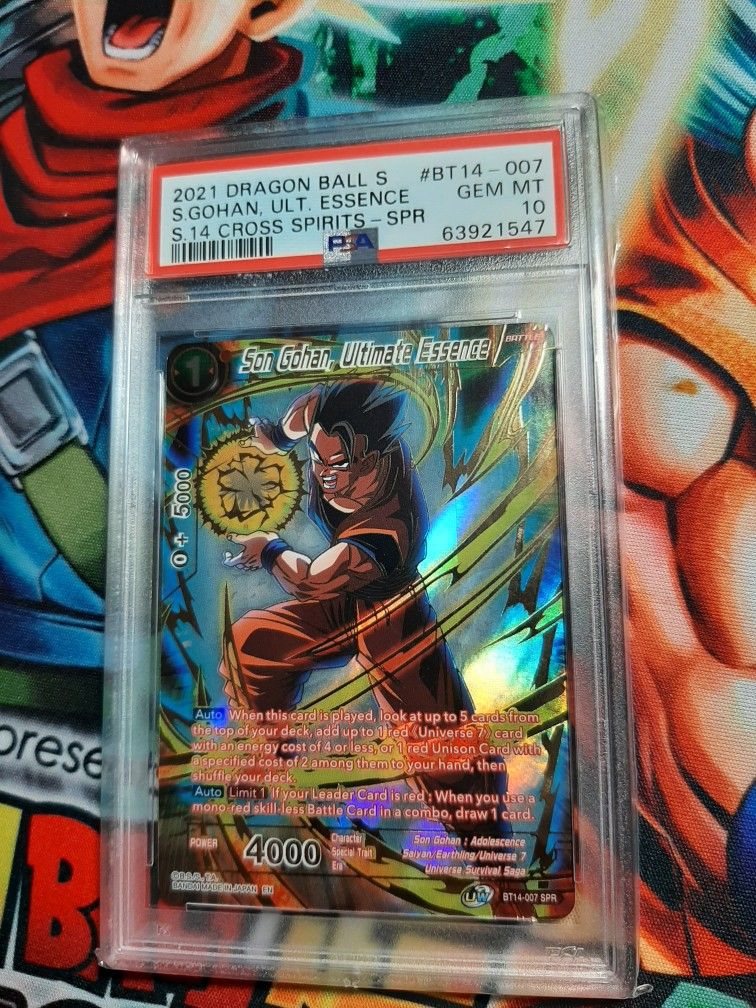 Dragon Ball Super Cross Spirits BT14-007 Son Gohan Ultimate Essence PSA 10