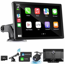 🚗 Wireless Apple CarPlay & Android Auto 9” Screen + 4K Dash Cam & Backup Camera