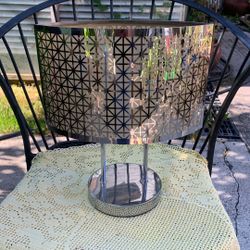 Party Lite Metal Gold Sparkly Candle Holder - Cross Box Design 12.5”X14”