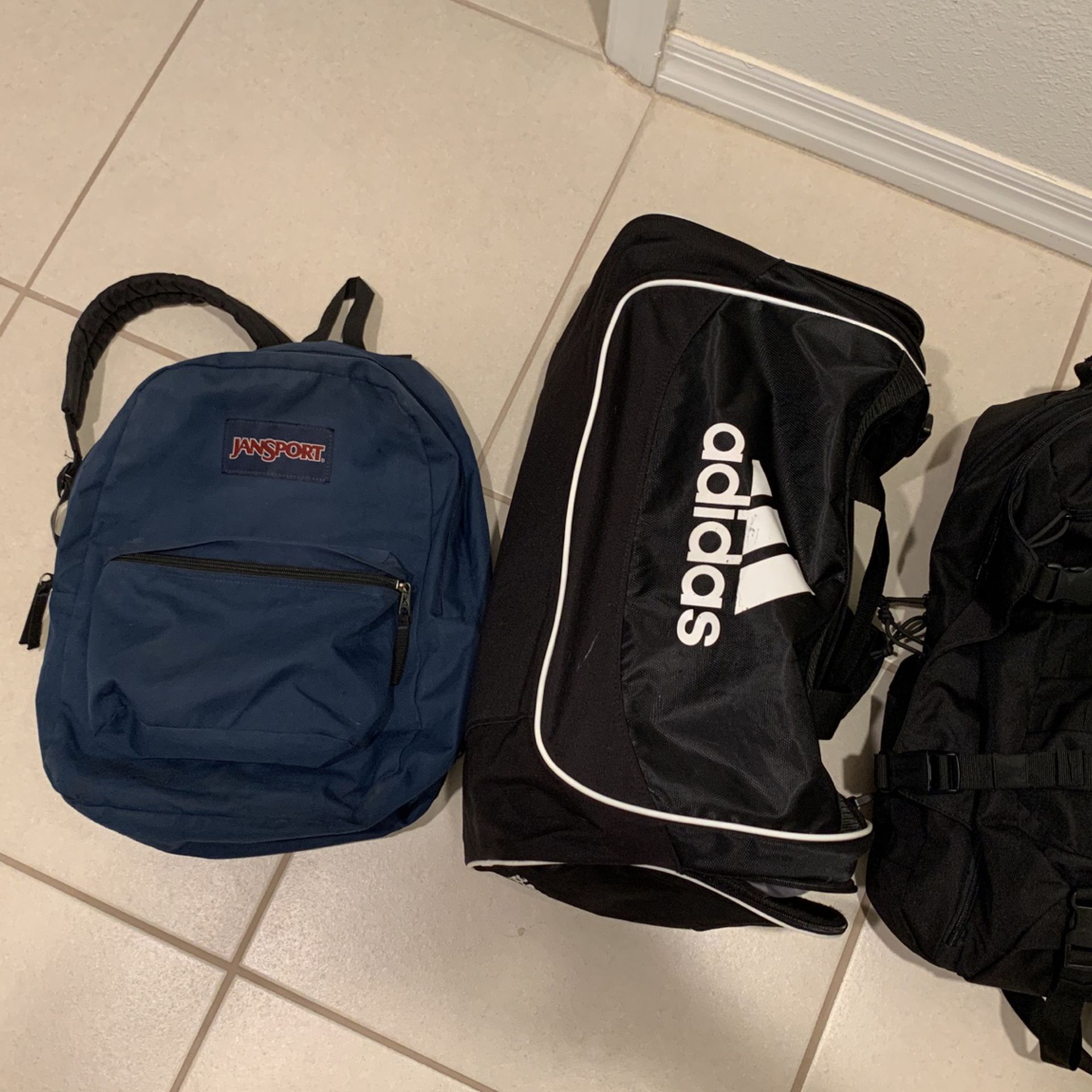 2 Backpacks / 1 Gym Bag