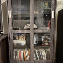 Bookcase With Glass Sliding Door