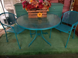 Table and two chairs