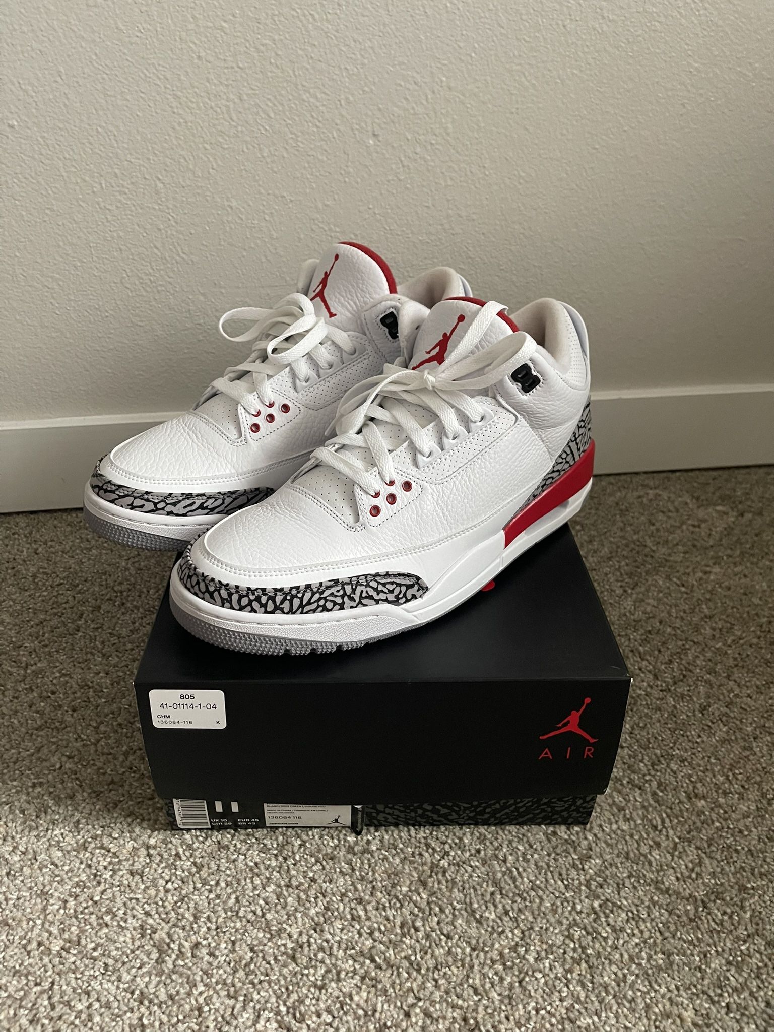Air Jordan 3 Katrina (Hall Of Fame) Men’s Size 11