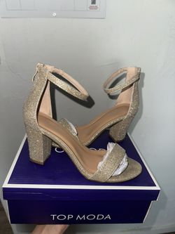 Top Moda Champagne Heels Size 7