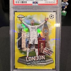 2023-2024 Topps chrome UCC Jude Bellingham London Calling Yellow Refractor /125 PSA GM 10