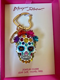 Betsey Johnson Sugar Skull Keychain