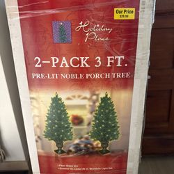 Outdoor/Indoor Pre Lit 3’ Trees