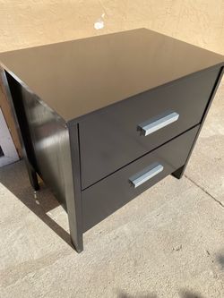 Black 2-Drawer Nightstand
