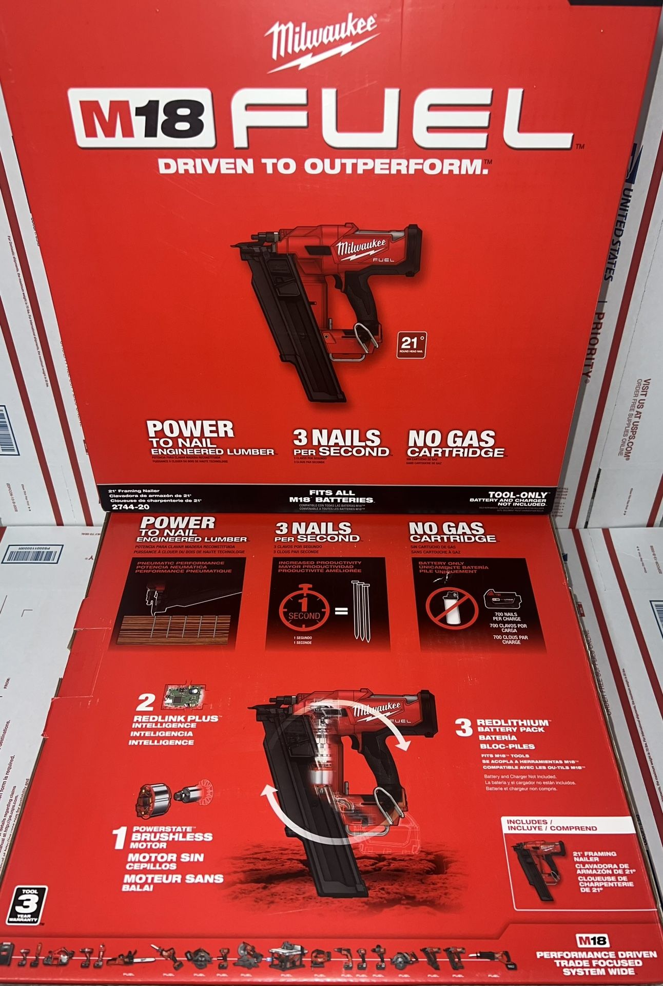 Milwaukee M18 Fuel 21 Degree Framing Nailer. Tool Only. Model #2744-20