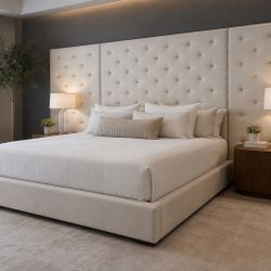 UNIVERSAL FURNITURE MODERN BRANDO QUARTZ KING WALL PANEL BED – $2,195 OBO