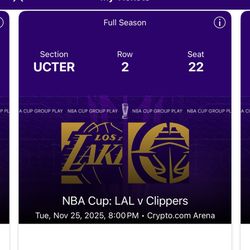 Lakers Clippers Cup Game Nov 25 8pm 