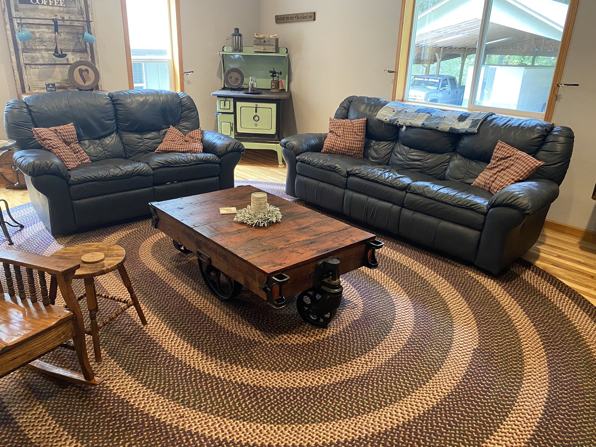 Leather reclining couches
