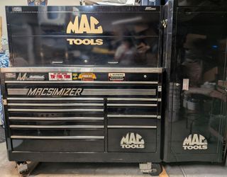 MAC Tools MACsimizer Rolling Toolbox +Hutch+ Matching Cabinet w/tools. Sold as a LOT