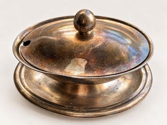 Reed & Barton 3610 U.S.N. Mark Silverplate Covered Butter Dish Post-1940