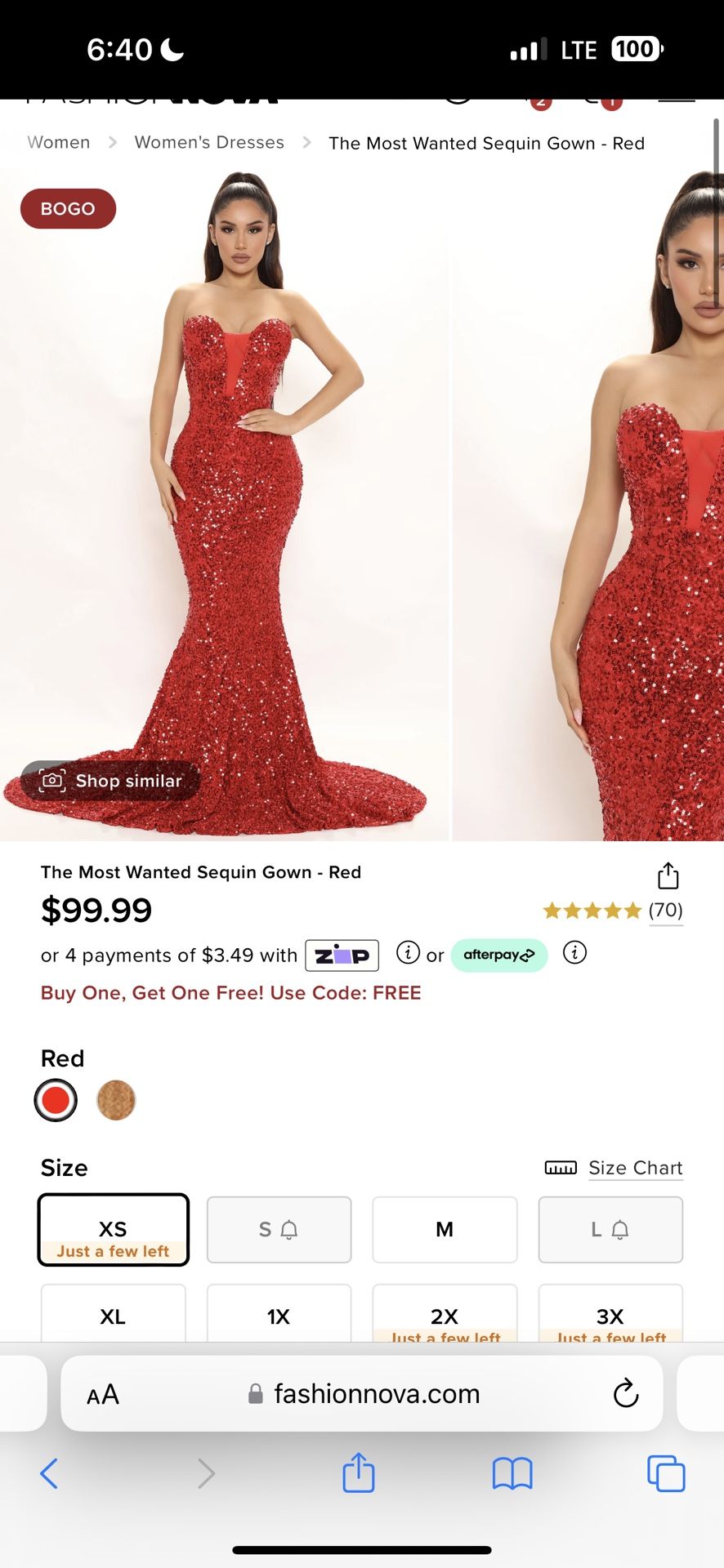 Red Sequin Prom Dress