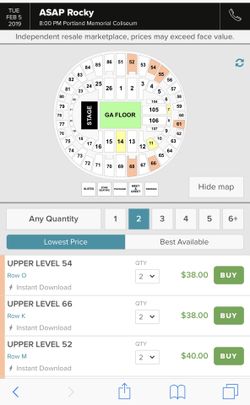 2 a$ap rocky tickets upper level 55