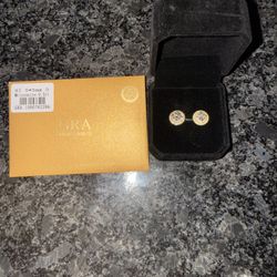 Iced out Circular style with centerstone stud earrings