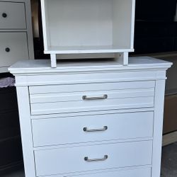 White Dresser & Ningt Stand Good Condition 