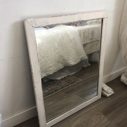Antique White Shabby Mirror