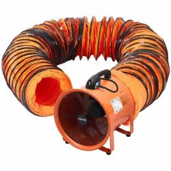 Portable Ventilator, 16 inch Heavy Duty Cylinder Fan with 33ft Duct Hose, 1350W Strong Shop Exhaust Blower 5175CFM, Industrial Utility Blower for Suck