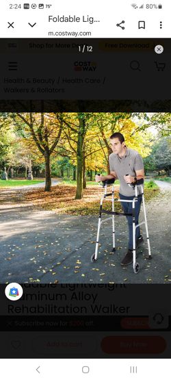 Foldable Lightweight Aluminum Alloy Rehabilitation Walker. Blue