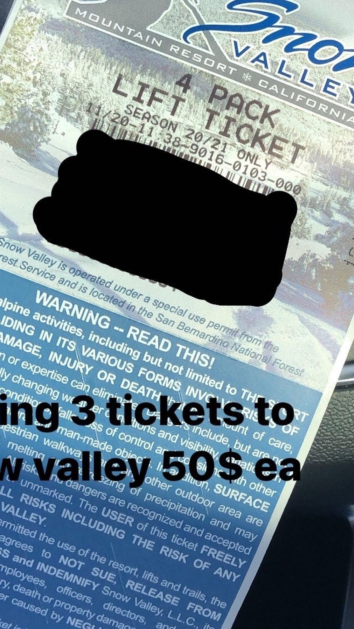Snowboard Tickets