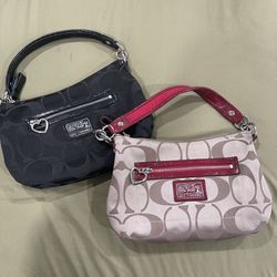 Black and Red/Cream Coach Purse Set