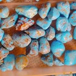 High Quality Sky Blue Spiderweb Turquoise Rough Nuggets Lot #5