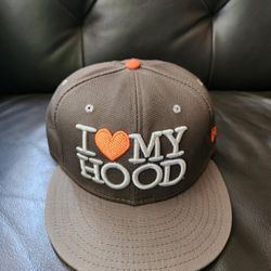 I Love My Hood Ecapcity New Era Fitted Olive Orange 7 3/8