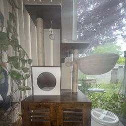 Cat Tree With Litter Box Cupboard 