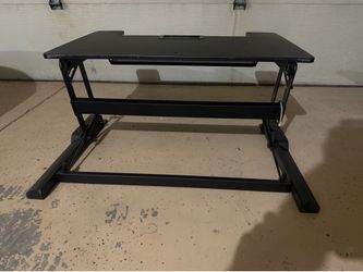 VIVO Black Height Adjustable Standing Desk Monitor Riser Tabletop Sit to Stand