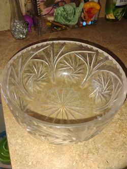 Vintage Crystal Punch Bowl
