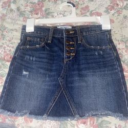 Old Navy Girl's Size S (6-7) Button Fly Denim Pencil Skirt