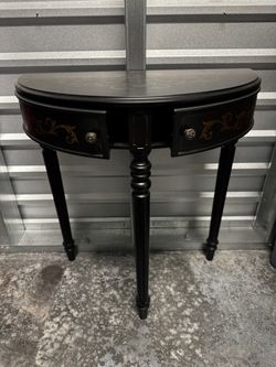 Half moon wall table with matching oval mirror