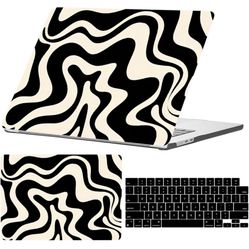 Compatible with MacBook Air 15 inch Case,2023 Newly Release Model Mac Air 15.3" A2941 M2 with Retina Display & Touch ID, Laptop Hard Shell (Black Wave