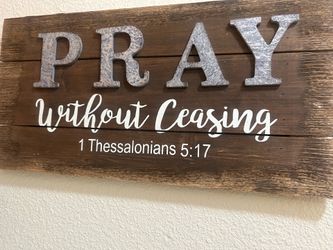Wood prayer sign