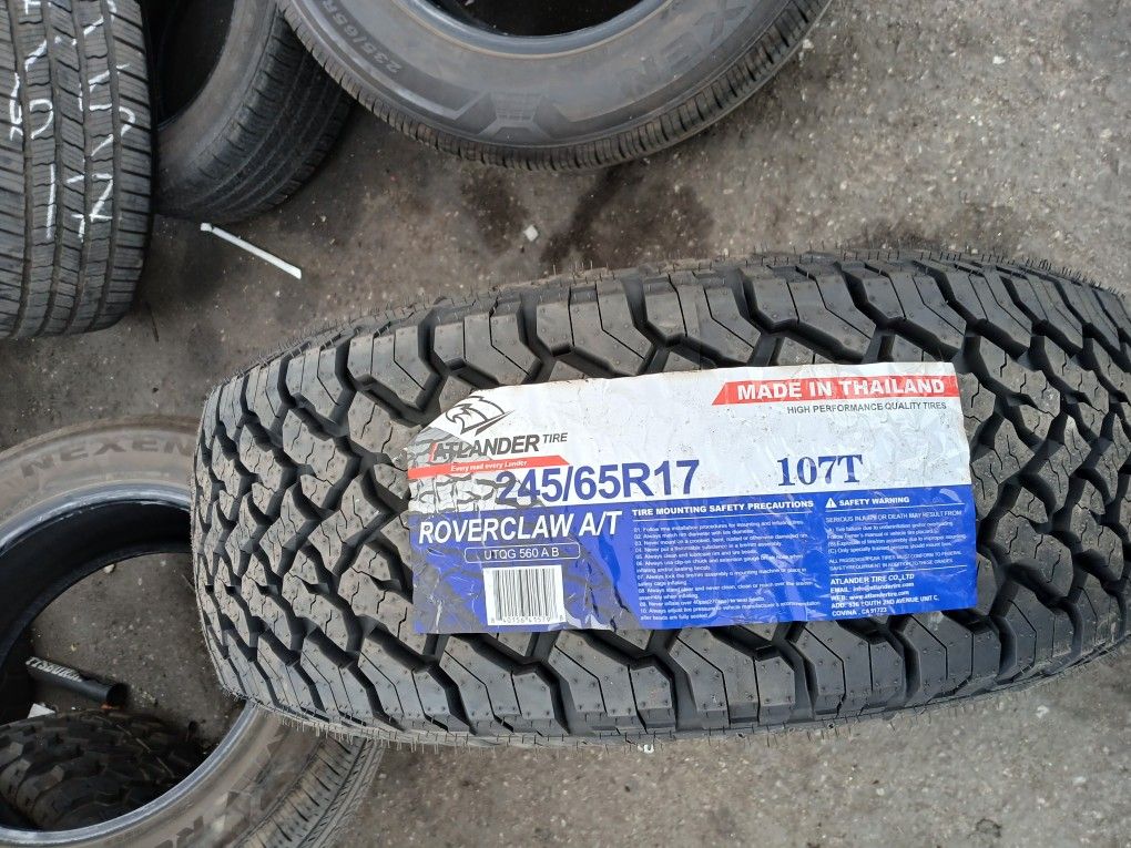 4 New Tires Installed/ 4 Llantas Nuevas Instaladas 245/65/17 Atlander Tires