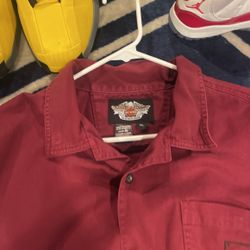 Harley Davison Button Up Shirt X Large