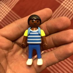 1995 Geobra Playmobil African American Boy Toy Figure