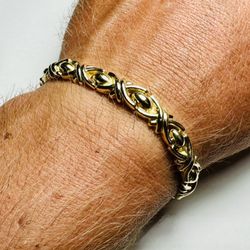 14k Solid Yellow Gold Bracelet Aurafin2 – 7mm / 7” / 8.72g ✨