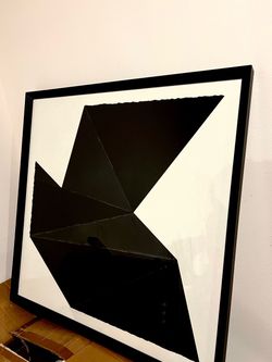 Framed Abstract Black Geometric Art Print
